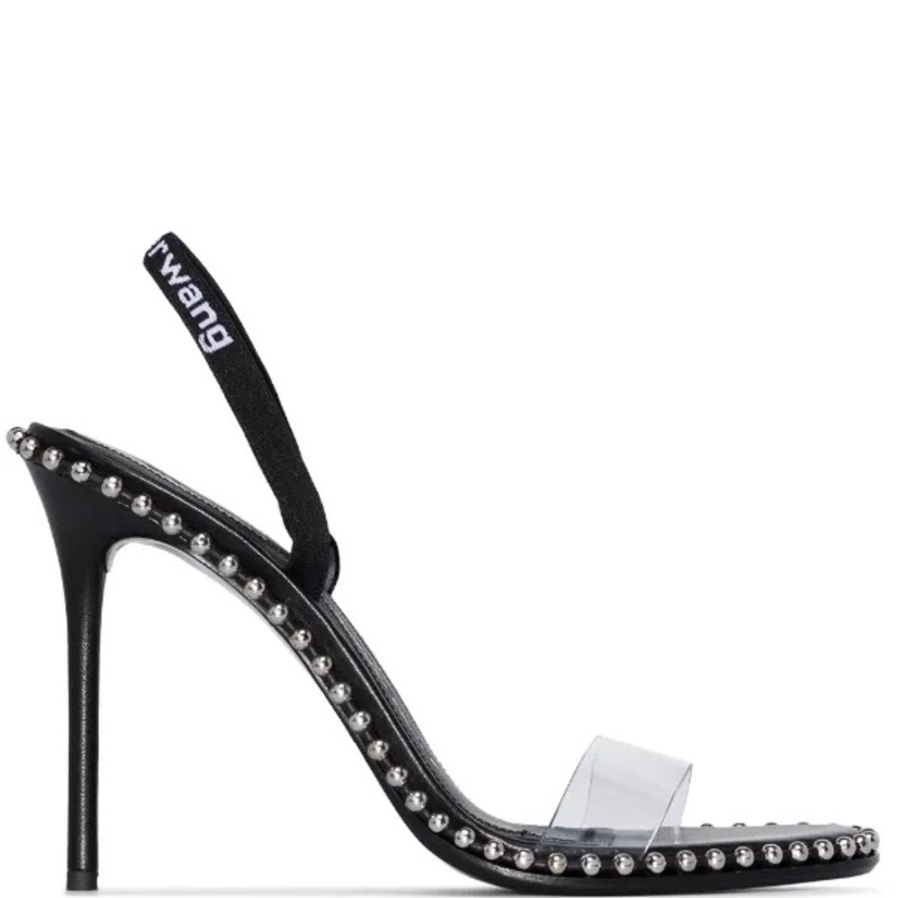 Alexander Wang Black and Clear Studded Heels
